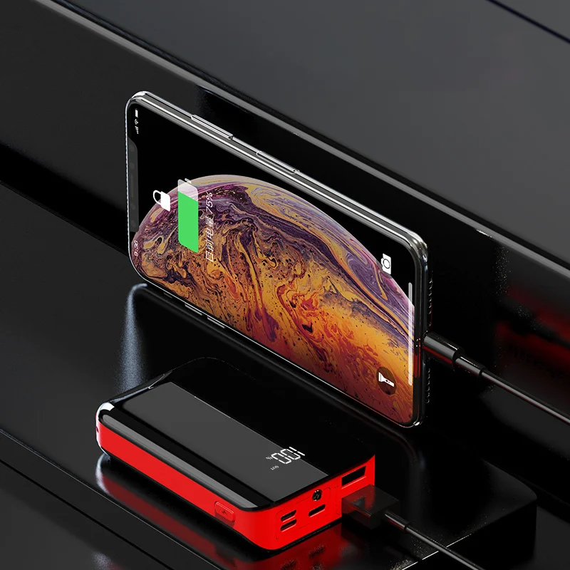 Xiaomi бренд полный экран мини внешний аккумулятор 10000 мАч водонепроницаемый для Xiaomi Iphone всех телефонов внешний аккумулятор 2 USB