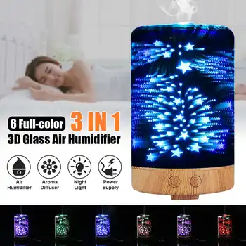 

12W 3D Air Humidifier with Night Light Aroma Essential Oil Diffuser Atomizer Ultrasonic Humidifiers Mist Maker Fogger