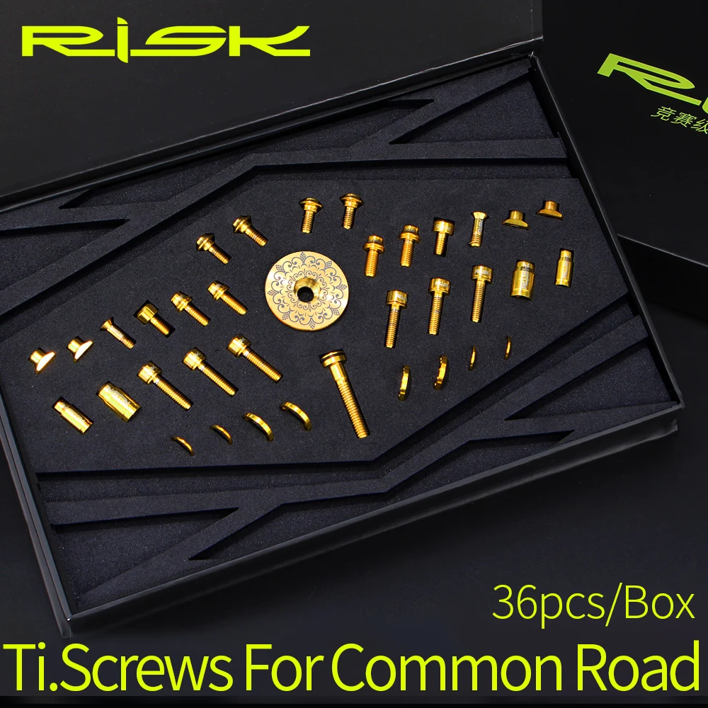 RISK 36 шт. болты для шоссейного велосипеда, клапанная крышка/тормозная колодка/провод переключения передач/жокейское колесо/шток/водный Боттер, крепежные винты