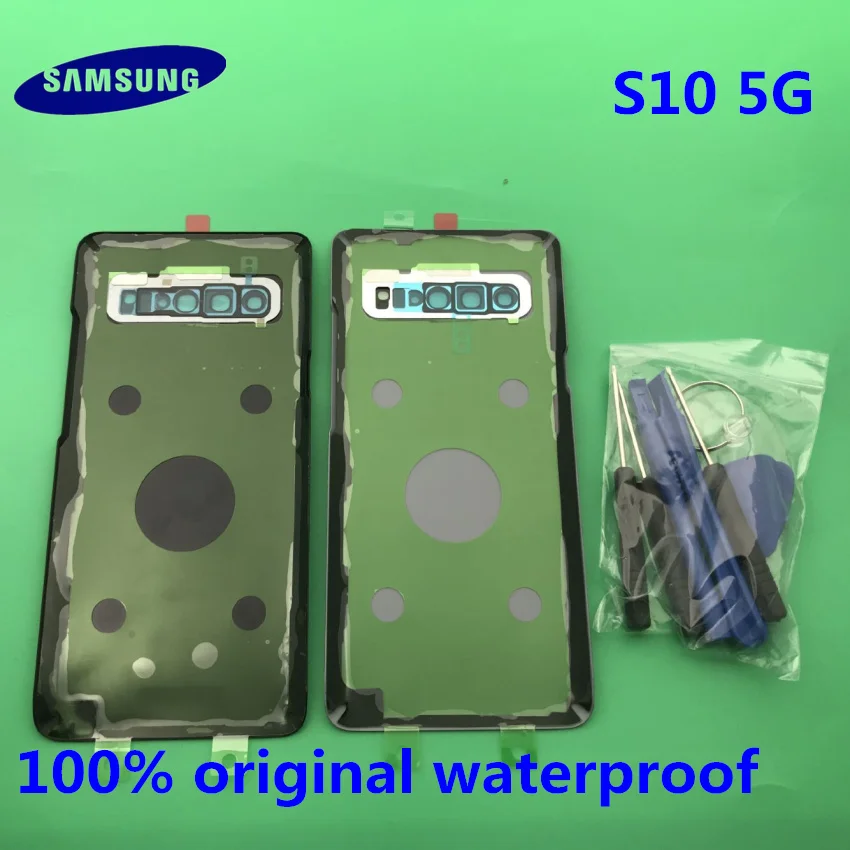 Оригинальная новая задняя крышка батареи samsung Galaxy S10 G977 G977F 5G Версия задняя дверь корпус стеклянная панель запасная часть+ Инструменты