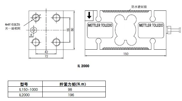 Liga de aço pesando sensor IL-250kg IL-1000kg IL-2000kg ip67