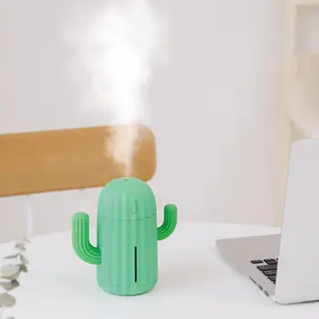 

2020 Mini Cactus Air Humidifier Portable Silence USB Charging Cactus Timing Aromatherapy Essential Oil Diffuser Desktop Decor