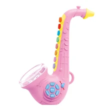 Детские Мини-саксофоны игрушки Новое поступление музыкальный инструмент раннее образование саксофон игрушка для детей Рождественский подарок-розовый