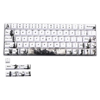 

71 Keys Knight errant Keycap Ink Keycap 5-Surfaces Dye Sub OEM Profile ANIS Layout Augment Mechanical Keyboard Keycap