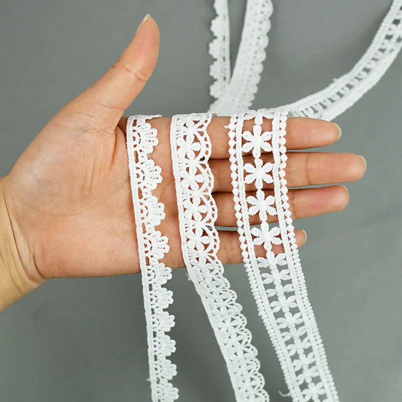 5Yards/lot Cotton Embroidered Lace Trim Ribbons Fabric DIY Sewing Handmade Craft Materials Garment Clothes Accessories lace fabric,lace ribbon,lace garment accessories,lace sewing supplies,lace accessories,lace sewing accessories,clothing accessories