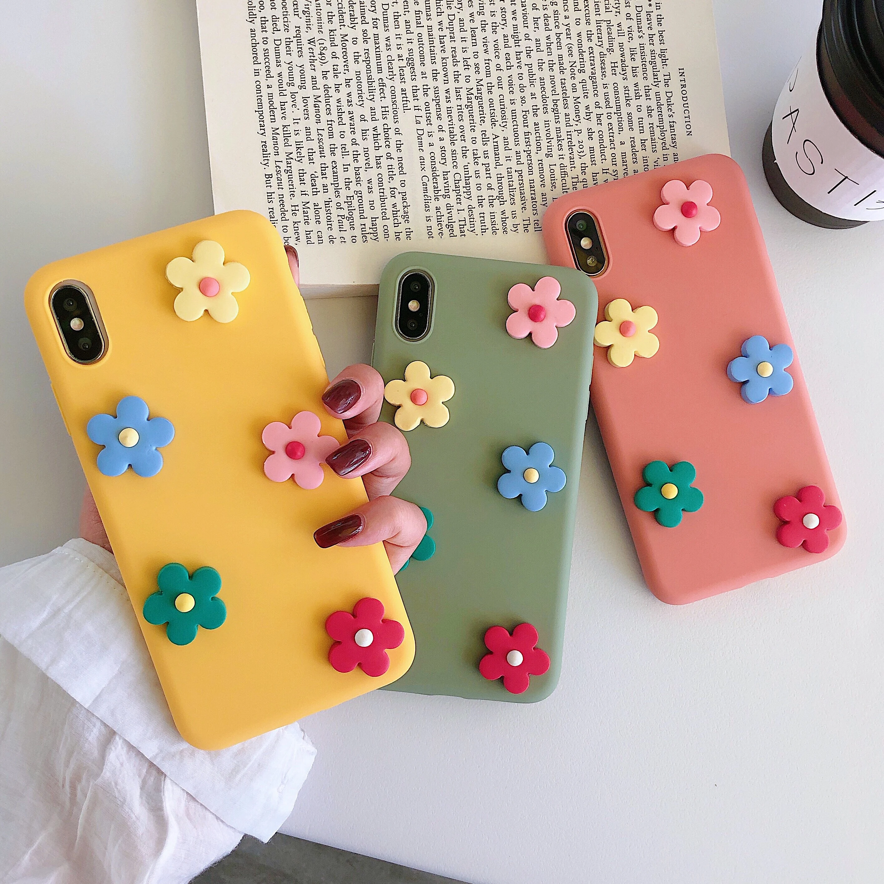 Силиконовый маленький цветок 3D чехол для телефона для iPhone X XS XR XS MAX 6 6splus 7 8 PLUS чехол для телефона