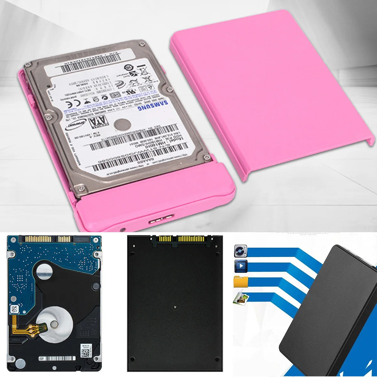 SOONHUA HDD жесткий диск внешний защитный корпус коробка Высокая скорость 2,5 дюймов USB 2,0 HDD чехлы с usb-кабелем для ПК