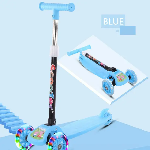 Children's Scooters Luminous Wheel Two Modes Outdoors Scooter For Kids Long Folded Four Rounds 2