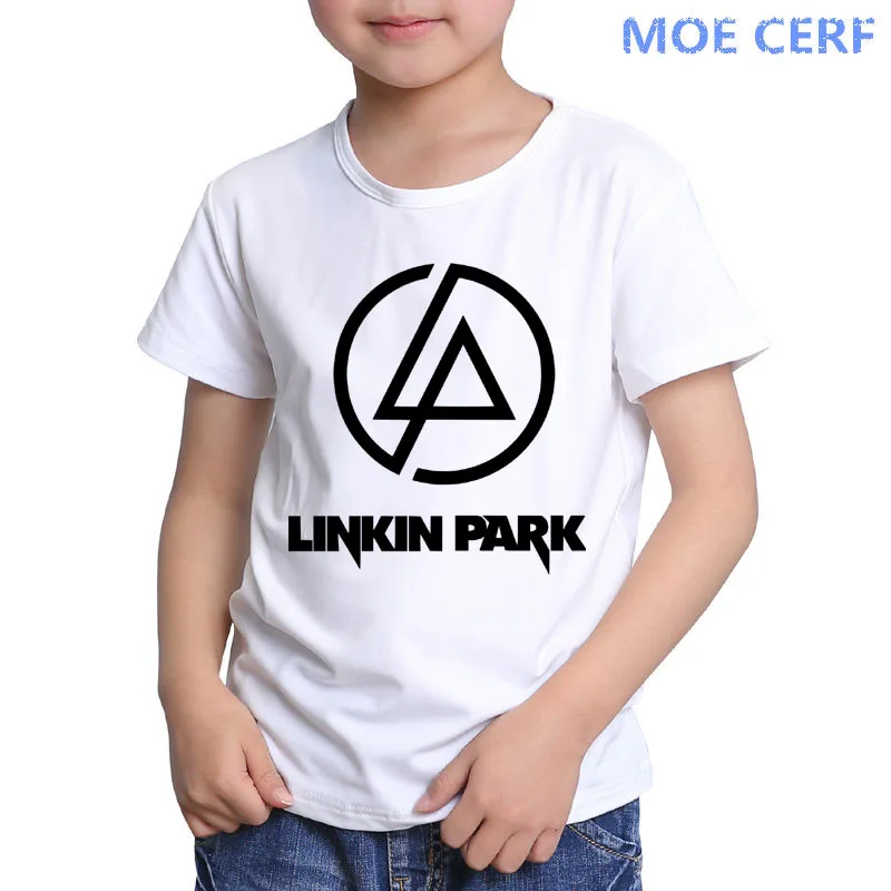 Детская модная футболка с объемным дизайном крутая футболка Linkin Park Camisetas, детская забавная одежда хлопковые топы с надписями для малышей, M4-6