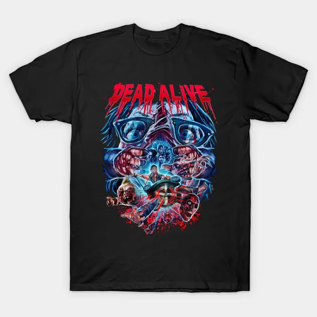 Men t-shirt Dead Alive Braindead Peter Jackson Horror Movie Classic Poster Inspired tshirt Women t shirt |