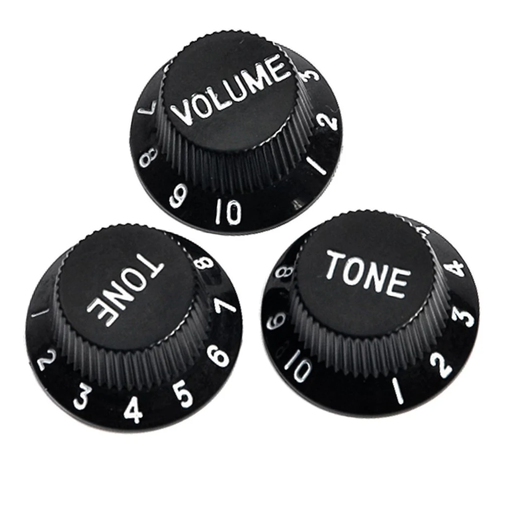 3x Plastic Electric Guitar Speed Control Knobs with Numbers DIY