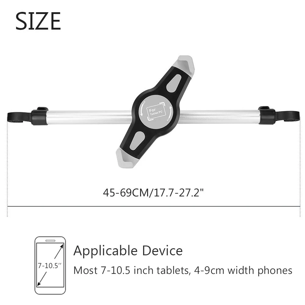 Universal Aluminum Alloy Car Back Seat Mount Handfree Stand Holder Mobile Phone Holder For 7-11 Inc