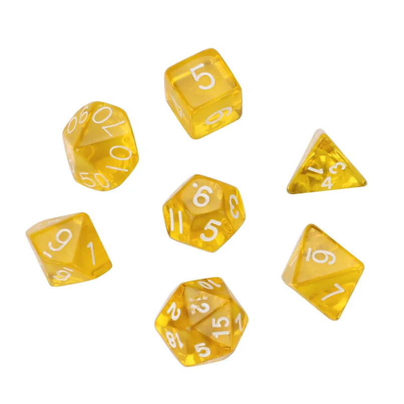 7Pcs 20 multi-faced dice sets pearl D20 multi-faced dice set TRPG entertainment game lovers resin poly freaky dice d20 30A20 (11)