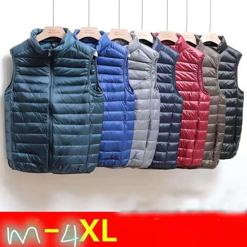

Senior Down Vest Jacket Men Autumn Winter Warm Sleeveless Jackets Male Windproof Casual Waistcoat Down Vest Clothing