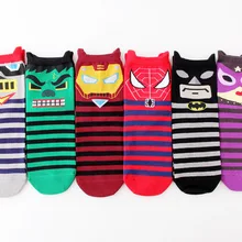 Забавные милые Мультяшные женские носки, свежие носки с надписями Человек-паук, Сова, Бэтмен