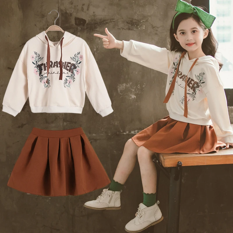 3 5 7 9 11 歳子供女の子の服 19 秋版の花ファッションビッグ少年少女長袖スカートスーツ Clothing Sets Aliexpress