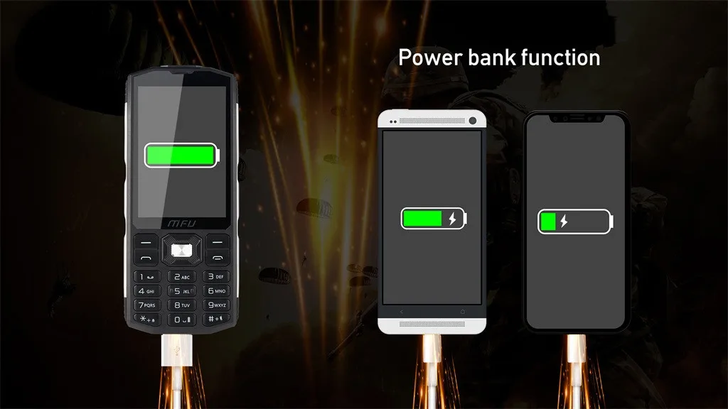 MFU A905 3,5 дюймов 4000 мАч power Bank Tri SIM беспроводной FM большой объем особенности телефон супер фонарик