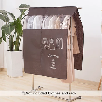 

Closet Organizer Transparent Case Suit Protector Hanging Pouch Hanger Storage Coat Non-woven Garment Dress Clothes Dust Cover