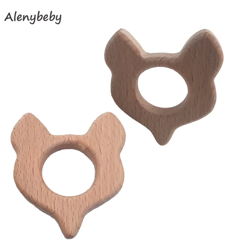 50pcs DIY Baby Teether Toys Organic Natural Beech Wooden Hand Cut Toy Baby Wooden Teether Gift Wooden Personalized Pendent