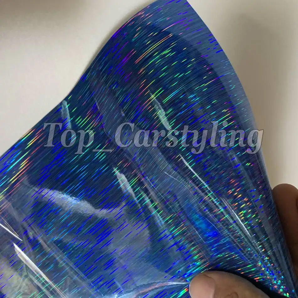 759 blue HOLOGRAPHIC rainbow color flow vinyl hologram laser carr wrap sticker foil (1)