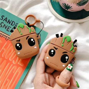 

Cartoon Marvel Superhero Groot Wireless Bluetooth Earphone Case for Airpods 2 1 3D Cute Trees Baby Silicone Headphone Cover