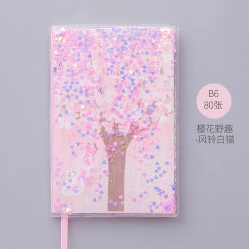 Cherry blossoms-A DUGUO милые канцелярские принадлежности креативная маленькая свежая зыбучий песок ручка Книга Девочка Розовая мечта ручная книга тетрадь kawaii принадлежности - Цвет: Cherry blossoms-A