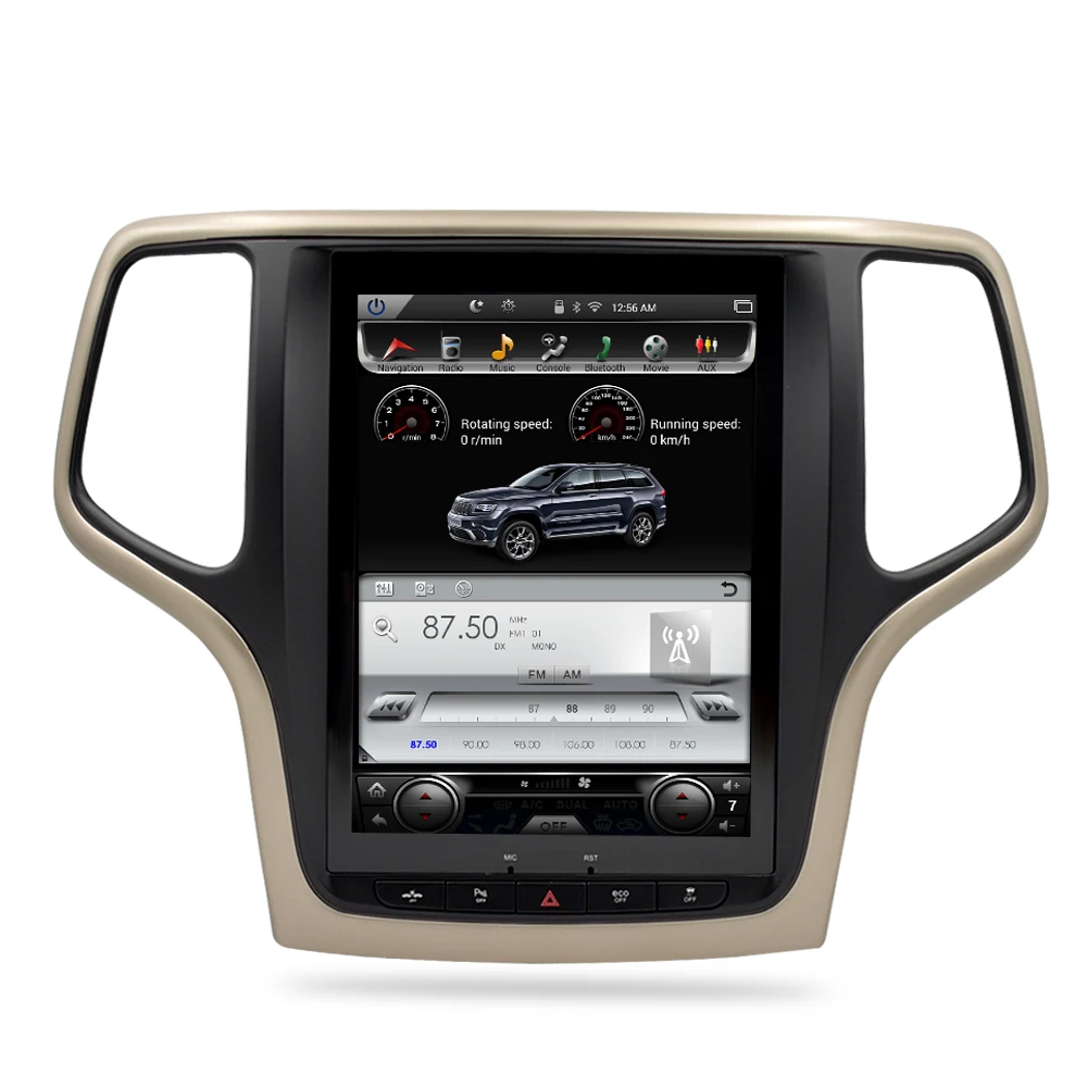 Clearance 10.4Vertical Screen Android 7.1 Car DVD GPS Glonass Navigation Radio Player for Jeep Grand Cherokee 2013-2016 RAM 2GB 32G Stereo 1