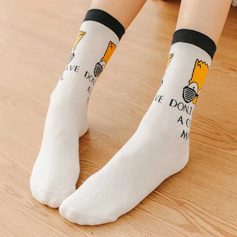 [HEPOSCKONE] Лидер продаж, продукт, высококачественные хлопковые носки с рисунком Симпсона, оригинальные забавные парные носки - Цвет: 5