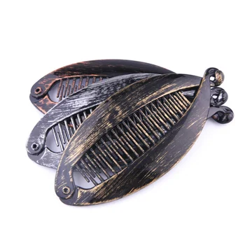 

9pcs Large Banana Hair Clips Retro Resin Ponytail Holder Hair Clamps for Women Lady (Golden Silver Red Bronze for Each 3pcs)