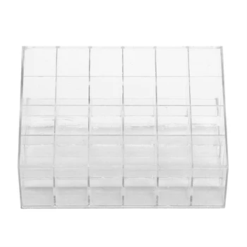 

Transparent 24 Grids Lipstick Holder Organizer Display Stand Nail Polish Makeup Acrylic Storage Box Cosmetic Jewelry Case