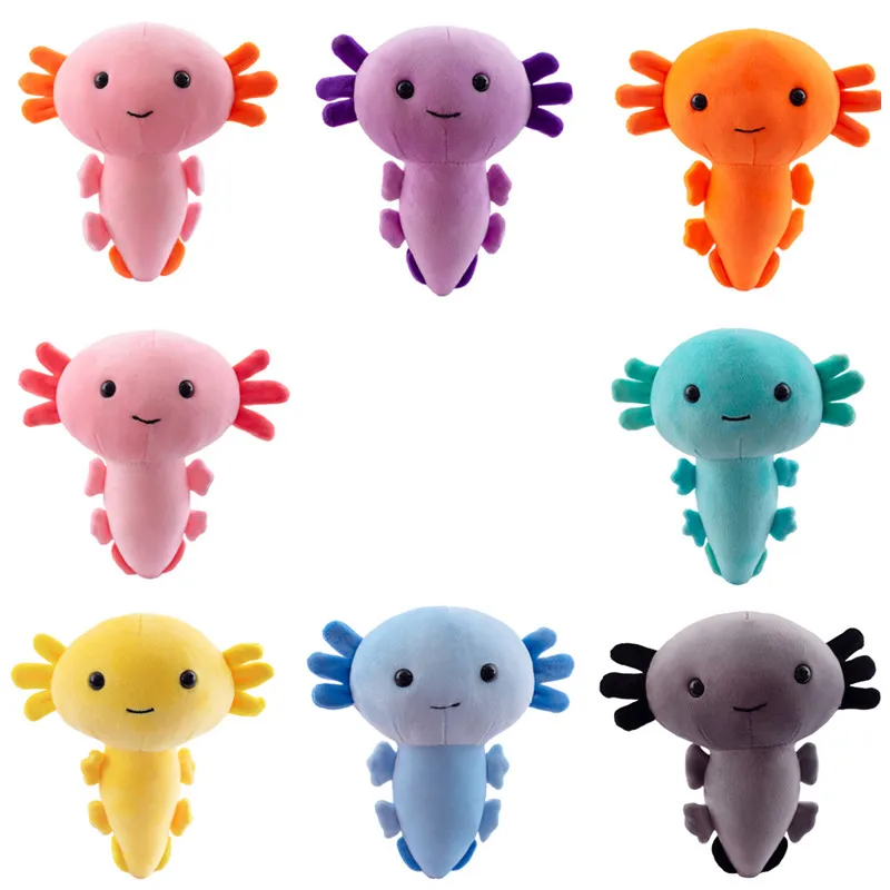 New Coming Kawaii Axolotl Plush Toy Cute Cartoon Animal Stuffed Plushie Doll For Kids Birthday Christmas Halloween Gifts