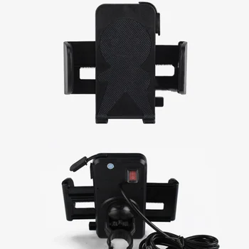 

Waterproof Universal Motorcycle Cell Phone Mount Holder USB Power Supply Charger GPS Holder