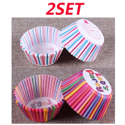 Style12-200pcs 100/200 шт Радужный Цвет Кекс Лайнер бумажная формочка форма для выпечки формы для маффинов форма для торта маленькая коробка для пирожных чашки инструменты для украшения тортов - Цвет: Style12-200pcs