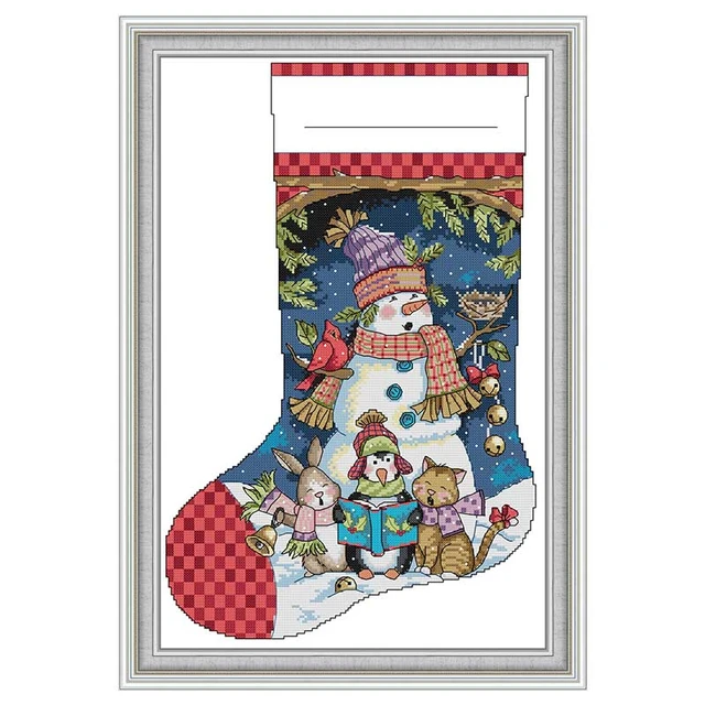 Santa Face Counted Cross Stitch Stocking Kit