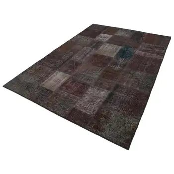 

202x298 Cm Brown Handmade Patchwork Rug-7x10 Ft