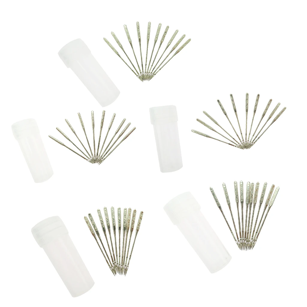 50 Pieces Domestic Household Sewing Machine Needles Pins Size 9 11 14 16 18