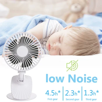 

Battery Operated Clip on Fan, Portable Mini Desk Fan with 2600mAh Rechargeable Battery, USB Powered Clip Fan for Office Travel