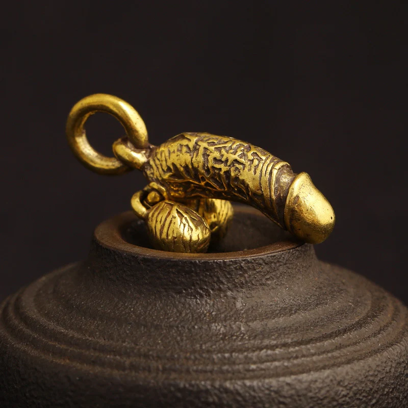 brass men penis keychain pendant (4)