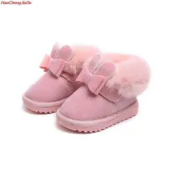 Зимние теплые ботинки из искусственной кожи для малышей; модные детские кроссовки для девочек и мальчиков; Детские Теплые повседневные
