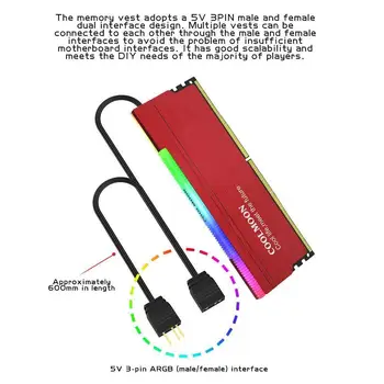 

COOLMOON Memory Vest ARGB Desktop Computer Memory Bar Synchronization Symphony 5v Shenguang Cooling Shell Memory W5M6
