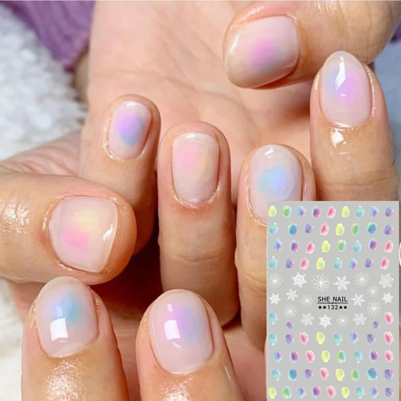 Она серия SHE-132 акварель стикеры 3d на ногти nail art Наклейка cheetsan фирменный шаблон diy