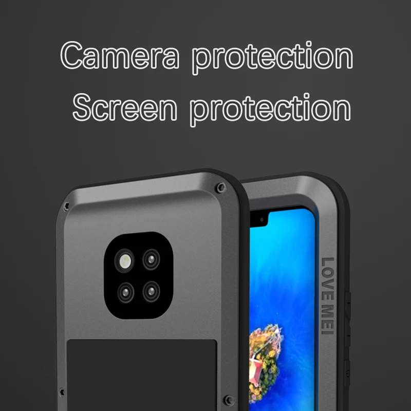 Original LOVE MEI Aluminum Metal Case for mate 20 pro / mate 20 Cover Armor Shockproof Life Waterproof Case mate 20 Capa Fundas