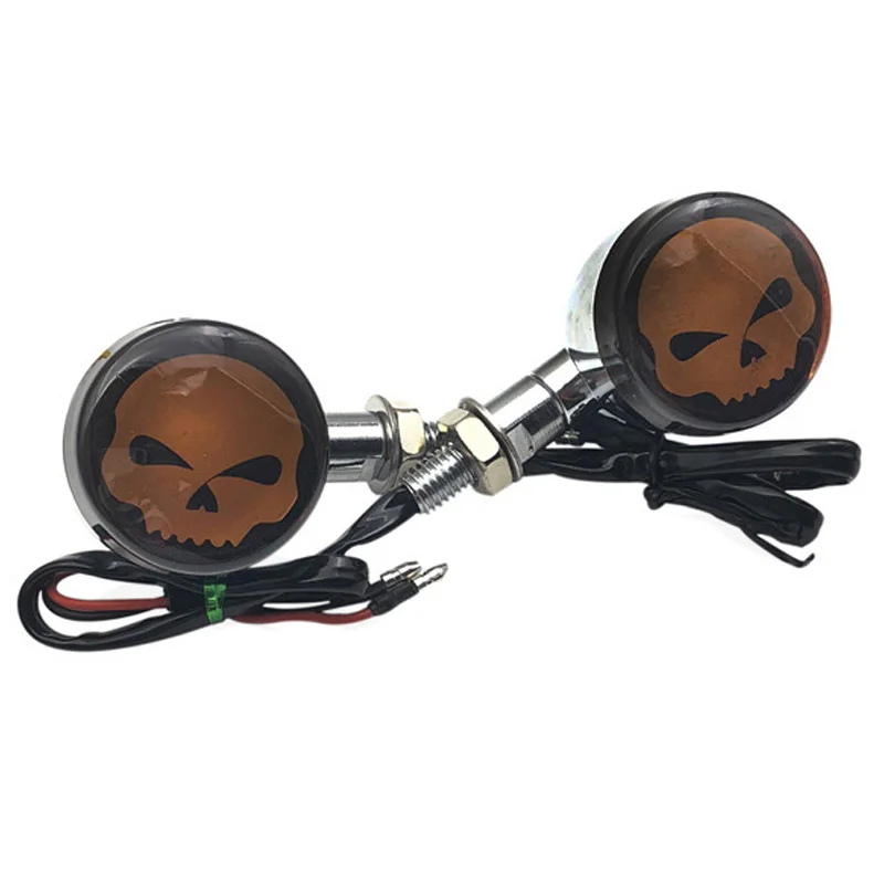 Указатели поворота с черепом для мотоцикла светодиодные индикаторы задних