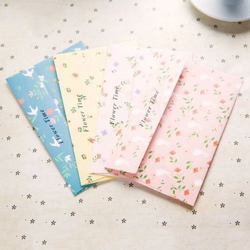 

6 Letter Paper+3 Envelopes Set Creative Retro Cartoon Small Floral Sweets Envelope Letter Set Office School Supplies