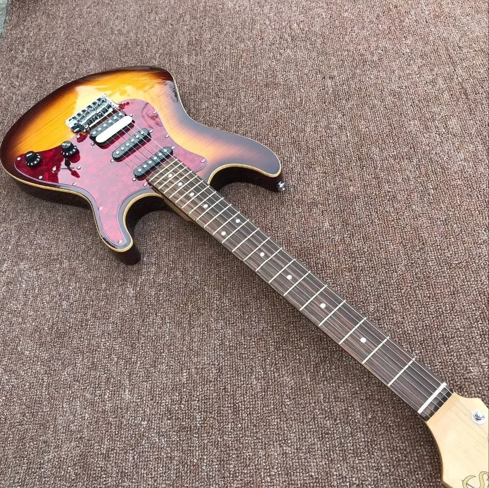 Custom shop ST electric guitar,Sunburst color tiger flame, Rosewood fingerboard guitarra,stratocastre gitaar289 (3)