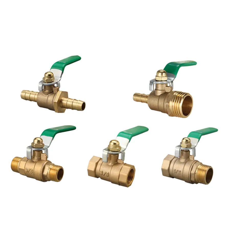 

Water Heating Accessories Ball Valve 1/4 3/8 1/8 1/2 3/4 BSPT Female Male Thread Barb 8/10/12mm For Tap water On-Off Valve