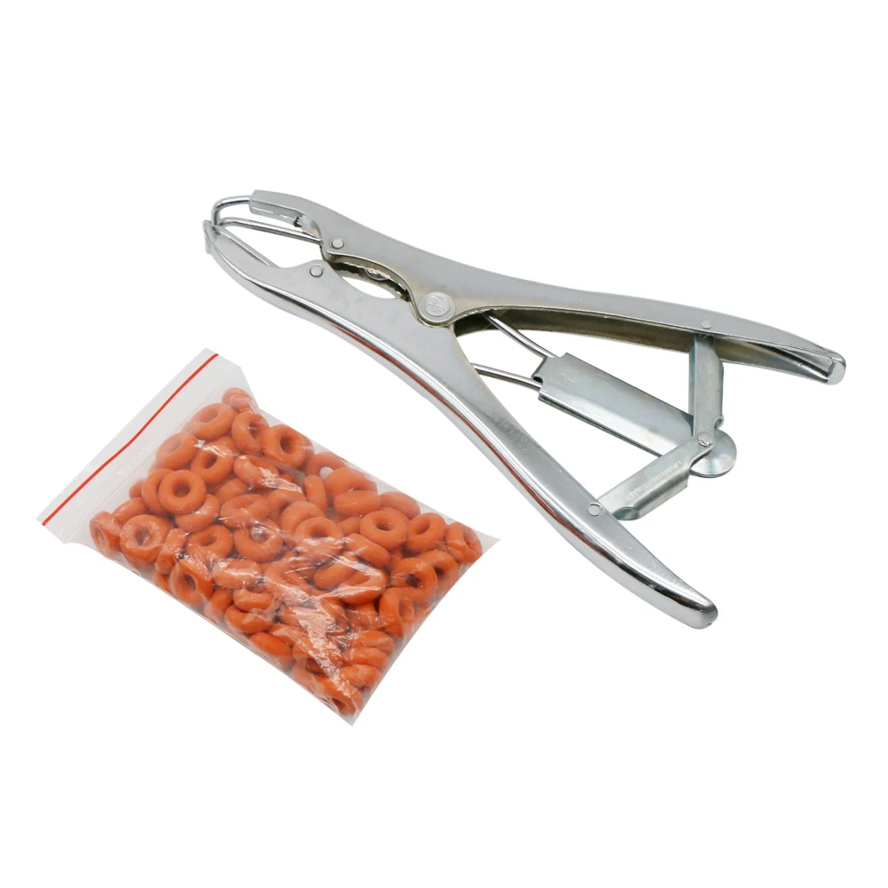 Sheep Broken Tail Castration Forceps Expansion Clamp Elasticity Rubber Castration Rings Farm Animal Bloodless Broken Tail Plier animal castration tools