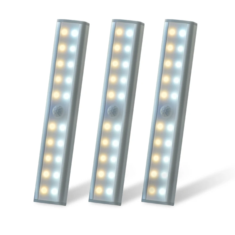 

20 LED USB Rechargeable Cabinet Night Light Infrared Motion Sensor Night Lamp Motion Detector Wardrobe Closet Lights