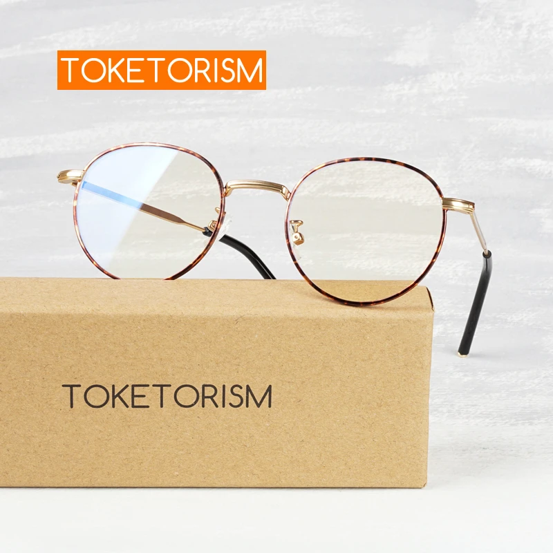 Toketorism Metal Round Frame Glasses With Anti Blue Light Protection Computer Glasses for Women blue light protection glasses