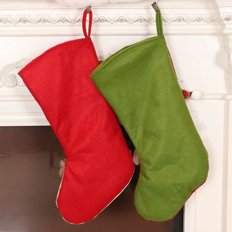 3pcs 18" Christmas Stocking Decor Large Stockings Santa Snowman Xmas Character for Family Holiday Christmas Party Decorations